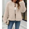 imageSimplee Womens Faux Fur Coat Furry Cropped Jacket Long Sleeve Warm Open Front Fur JacketsApricot
