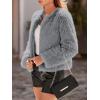 imageSimplee Womens Faux Fur Coat Furry Cropped Jacket Long Sleeve Warm Open Front Fur JacketsGrey