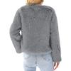 imageSimplee Womens Faux Fur Coat Furry Cropped Jacket Long Sleeve Warm Open Front Fur JacketsGrey