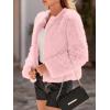 imageSimplee Womens Faux Fur Coat Furry Cropped Jacket Long Sleeve Warm Open Front Fur JacketsPink