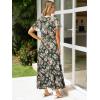 imageSimplee Womens Floral Maxi Dress Short Sleeve Summer Boho Wedding Guest Dress Empire Waist Chiffon Modest Midi DressesGreen 2