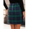 imageSimplee Womens High Waist Faux Suede Mini Bodycon SkirtAgreen Navy Plaid