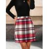 imageSimplee Womens High Waist Faux Suede Mini Bodycon SkirtAred Plaid