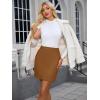 imageSimplee Womens High Waist Faux Suede Mini Bodycon SkirtBrown