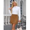 imageSimplee Womens High Waist Faux Suede Mini Bodycon SkirtBrown