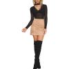 imageSimplee Womens High Waist Faux Suede Mini Bodycon SkirtCamel