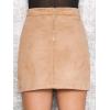 imageSimplee Womens High Waist Faux Suede Mini Bodycon SkirtCamel