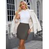 imageSimplee Womens High Waist Faux Suede Mini Bodycon SkirtDark Grey