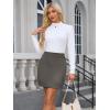 imageSimplee Womens High Waist Faux Suede Mini Bodycon SkirtDark Grey
