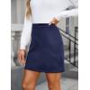imageSimplee Womens High Waist Faux Suede Mini Bodycon SkirtNavy Blue