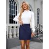 imageSimplee Womens High Waist Faux Suede Mini Bodycon SkirtNavy Blue