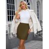 imageSimplee Womens High Waist Faux Suede Mini Bodycon SkirtOliver Green