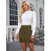 imageSimplee Womens High Waist Faux Suede Mini Bodycon SkirtOliver Green