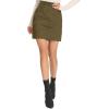 imageSimplee Womens High Waist Faux Suede Mini Bodycon SkirtOliver Green