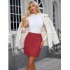 imageSimplee Womens High Waist Faux Suede Mini Bodycon SkirtRed