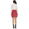 imageSimplee Womens High Waist Faux Suede Mini Bodycon SkirtRed