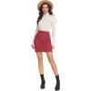 imageSimplee Womens High Waist Faux Suede Mini Bodycon SkirtRed