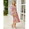 imageSimplee Womens Long Sleeve Maxi Dress Casual Square Neck Smocked Flowy Fall Wedding Guest DressesFloral2