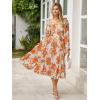 imageSimplee Womens Long Sleeve Maxi Dress Casual Square Neck Smocked Flowy Fall Wedding Guest DressesFloral3