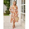 imageSimplee Womens Long Sleeve Maxi Dress Casual Square Neck Smocked Flowy Fall Wedding Guest DressesFloral3