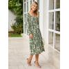 imageSimplee Womens Long Sleeve Maxi Dress Casual Square Neck Smocked Flowy Fall Wedding Guest DressesFloral5