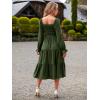 imageSimplee Womens Long Sleeve Maxi Dress Casual Square Neck Smocked Flowy Fall Wedding Guest DressesSolid3
