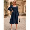 imageSimplee Womens Long Sleeve Maxi Dress Casual Square Neck Smocked Flowy Fall Wedding Guest DressesSolid4