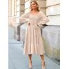 imageSimplee Womens Long Sleeve Maxi Dress Casual Square Neck Smocked Flowy Fall Wedding Guest DressesSolid5