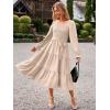 imageSimplee Womens Long Sleeve Maxi Dress Casual Square Neck Smocked Flowy Fall Wedding Guest DressesSolid5