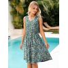 imageSimplee Womens Sleeveless Sundress Summer Casual Eyelet Button Down Short Dress Flowy Beach Tank Mini Dress with PocketBlue Floral Unlined