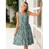 imageSimplee Womens Sleeveless Sundress Summer Casual Eyelet Button Down Short Dress Flowy Beach Tank Mini Dress with PocketBlue Floral Unlined