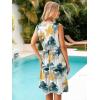 imageSimplee Womens Sleeveless Sundress Summer Casual Eyelet Button Down Short Dress Flowy Beach Tank Mini Dress with PocketBlue Yellow Floral Unlined