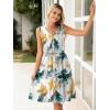 imageSimplee Womens Sleeveless Sundress Summer Casual Eyelet Button Down Short Dress Flowy Beach Tank Mini Dress with PocketBlue Yellow Floral Unlined