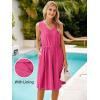 imageSimplee Womens Sleeveless Sundress Summer Casual Eyelet Button Down Short Dress Flowy Beach Tank Mini Dress with PocketRose Pink