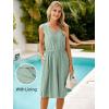 imageSimplee Womens Sleeveless Sundress Summer Casual Eyelet Button Down Short Dress Flowy Beach Tank Mini Dress with PocketSage Green