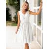 imageSimplee Womens Sleeveless Sundress Summer Casual Eyelet Button Down Short Dress Flowy Beach Tank Mini Dress with PocketWhite