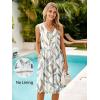 imageSimplee Womens Sleeveless Sundress Summer Casual Eyelet Button Down Short Dress Flowy Beach Tank Mini Dress with PocketWhite Colorful Leaf Unlined
