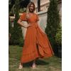 imageSimplee Womens Solid Chiffon Wrap Formal Maxi Ruffle Split Dress Flowy Bridesmaid Wedding Party Evening Dress with BeltRuffleorange