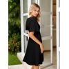 imageSimplee Womens Summer Casual V Neck Dress Sexy Short Sleeve Mini Sundress Boho Western Empire Waist Pocket Dresses 2025Black