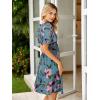 imageSimplee Womens Summer Casual V Neck Dress Sexy Short Sleeve Mini Sundress Boho Western Empire Waist Pocket Dresses 2025Grayblue Floral