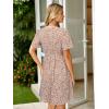 imageSimplee Womens Summer Casual V Neck Dress Sexy Short Sleeve Mini Sundress Boho Western Empire Waist Pocket Dresses 2025White Floral