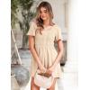 imageSimplee Womens Summer Short Sleeve Romper Casual Loose Decorative Button Smocked Dressy Shorts Jumper Jumpsuit 2025Apricot