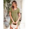imageSimplee Womens Summer Short Sleeve Romper Casual Loose Decorative Button Smocked Dressy Shorts Jumper Jumpsuit 2025Army Green