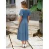 imageSimplee Womens Summer Smocked Flowy Dress  Casual Flutter Sleeve Tiered Boho Maxi Dresses with PocketsDusty Blue