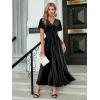 imageSimplee Womens V Neck Velvet Maxi Dress Short Sleeve Empire Waist Long Formal Dress for Wedding Guest4black