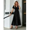 imageSimplee Womens V Neck Velvet Maxi Dress Short Sleeve Empire Waist Long Formal Dress for Wedding Guest4black