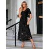imageSimplee Womens V Neck Velvet Maxi Dress Short Sleeve Empire Waist Long Formal Dress for Wedding Guest4black Floral