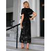 imageSimplee Womens V Neck Velvet Maxi Dress Short Sleeve Empire Waist Long Formal Dress for Wedding Guest4black Floral