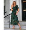 imageSimplee Womens V Neck Velvet Maxi Dress Short Sleeve Empire Waist Long Formal Dress for Wedding Guest4bronze  Jade