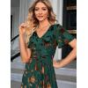 imageSimplee Womens V Neck Velvet Maxi Dress Short Sleeve Empire Waist Long Formal Dress for Wedding Guest4bronze  Jade